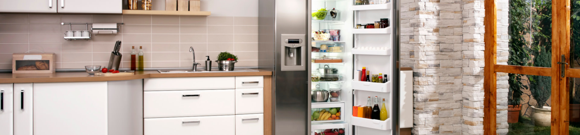 Modern white dishwasher with an open door